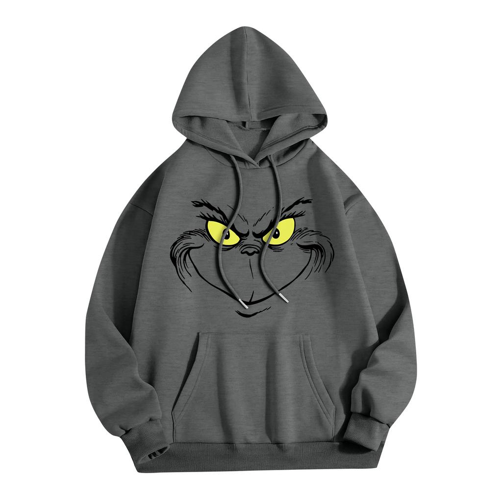 Women's Fashion Christmas Printed Casual Hooded Sweatshirt With Pockets