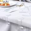 24Pcs Clear Tablecloth Clips Reusable Simple Installation Windproof Transparent Clamps Table Cover Holders