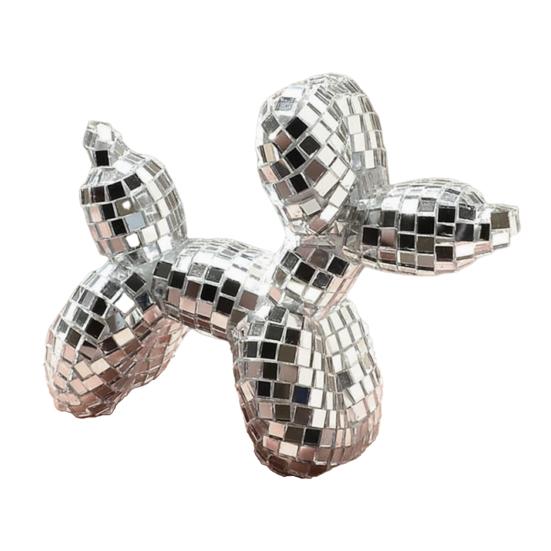 Елочное украшение Disco Dog, Максималистская статуэтка собаки-шарика для мамы и папы собак, Эстетичный декор в виде диско-шара, Преппи-декор для квартиры, Милый декор для комнаты и