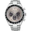 Мужские солнечные часы-хронограф Seiko Selection SBPY181 с календарем даты и 24-часовой стрелкой, серо-серебристые, серия S