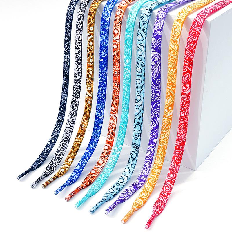 Gilding Flat Shoe Laces Cashew Flower Shoelaces for Sneakers Hand-painted Sports Casual Basketball Tennis Shoelace Shoestrings