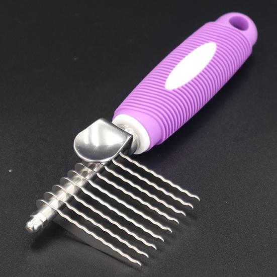 Расческа для удаления матов с меха для собак, кошек, безболезненное удаление из нержавеющей стали, нескользящая ручка, выпадение