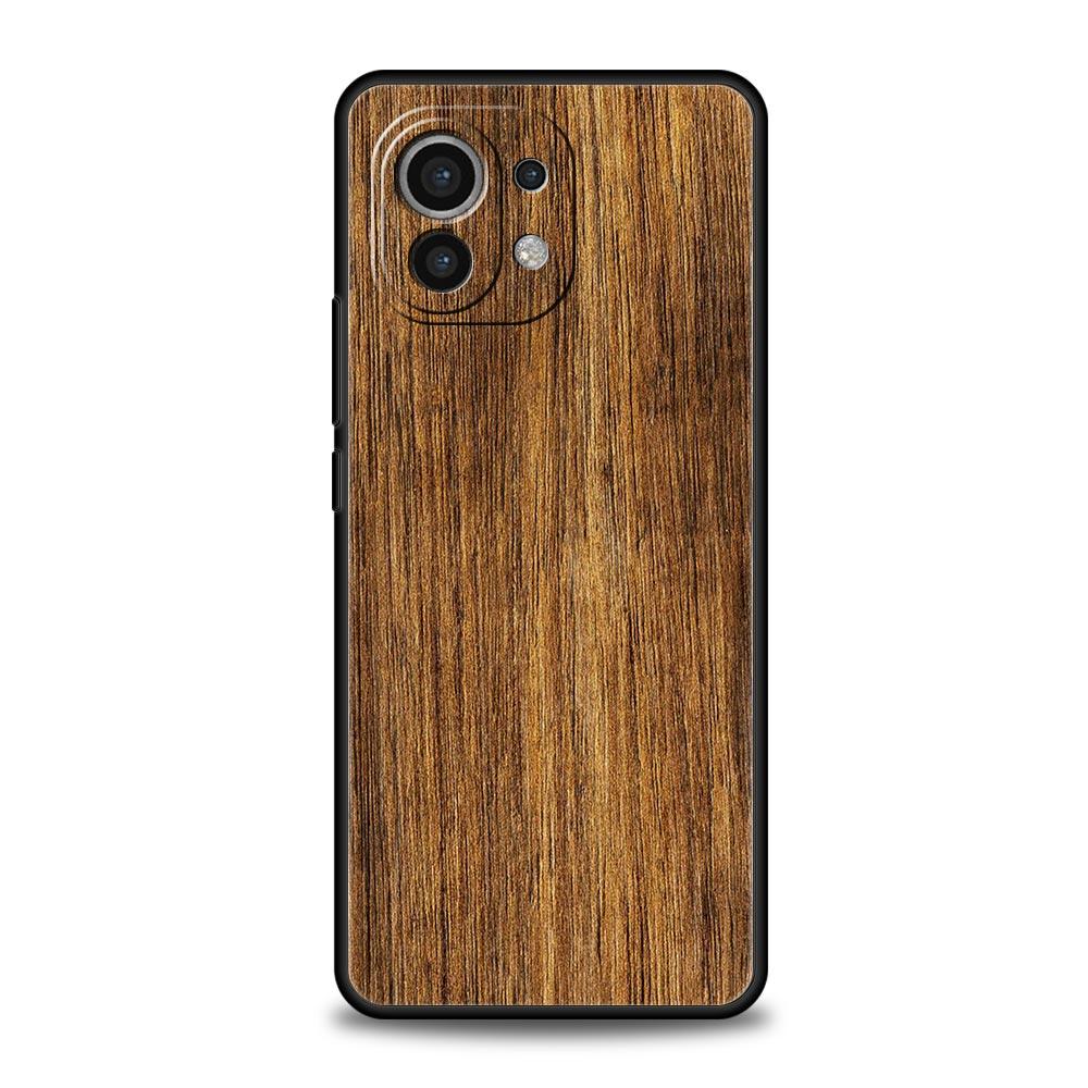 Резная деревянная чехол-накладка для телефона для Xiaomi Poco X3 NFC M3 M4 F4 X4 Pro 5G F3 GT Mi 12 11T 10 9T 10T Lite 11 Ultra Силиконовый Черный Чехол