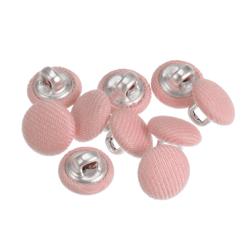 10pcs Fabric Cloth Covered Button 10/15/18mm Metal Shank Round Sewing Buttons for Suits Dress Shirt Coat Clothing Decor