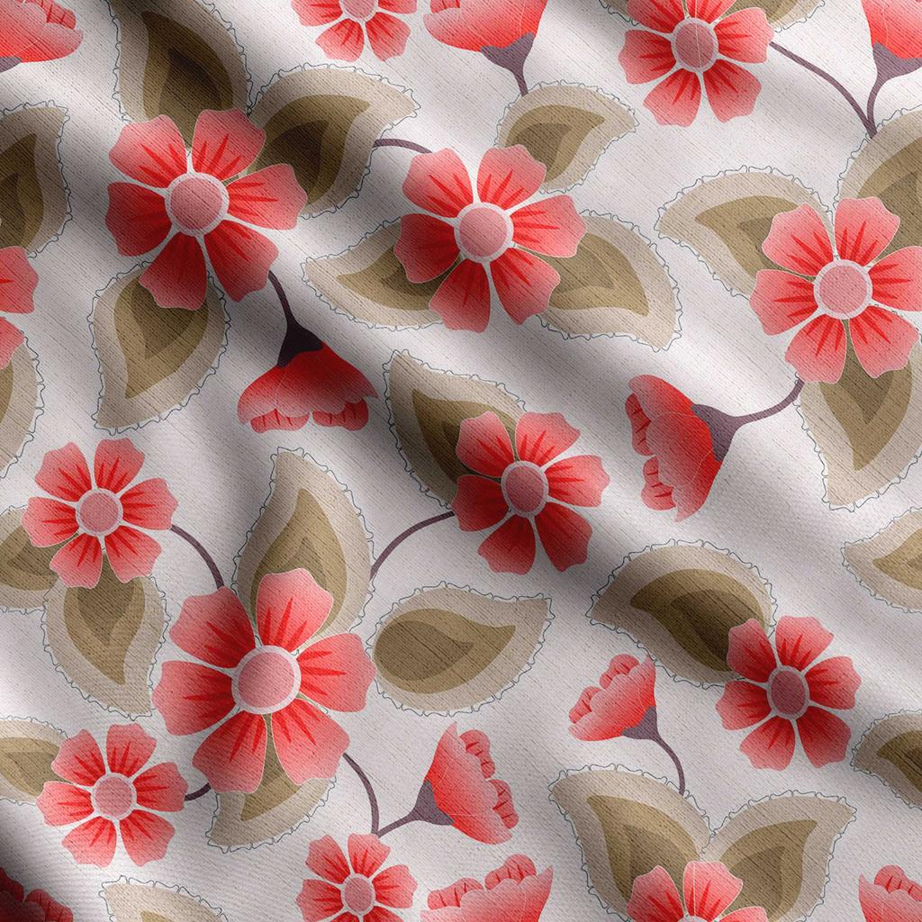 Soimoi Floral Print,  Cotton Cambric Quilting Fabric Sold by The Yard- 42 Inch Wide Medium Weight Cotton Fabric Sewing  Supplies