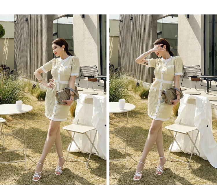 Летнее женское облегающее трикотажное платье с короткими рукавами и пэчворком, 2021