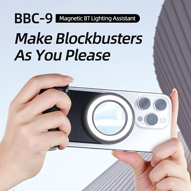 Magnetic Mobile Phone Handle, Smart Phone Camera Holder, Detachable Remote Control Shutter, Self Lighting, Easy To Take Selfies