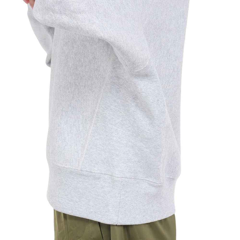 Свитшот с длинным рукавом и круглым вырезом COTTON USA Логотип в одной точке Свитшот с обратным круглым вырезом Повседневный серебристо-серый [Champion] 11,5 унций Плетение(р) Женские CW-Y003