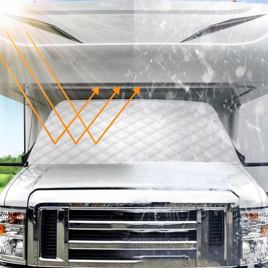 Чехол на лобовое стекло для автодома, складной, водонепроницаемый, защитный экран, защита от УФ-лучей, солнцезащитный козырек для лобового стекла автодома от льда, снега, зимнего мороза, для экстерьера