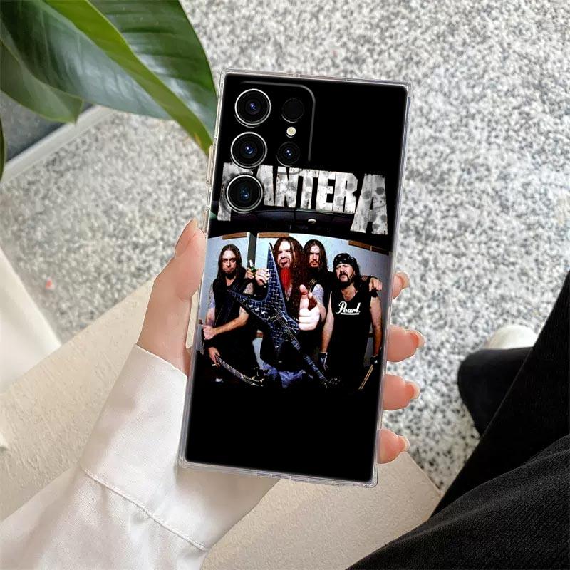 Dimebag Pantera Rock Band Phone Case S25Ultra For Samsung Galaxy S25 S24 S23 S21 Ultra S20 FE S22 Plus A35 A55 Case Clear Cover