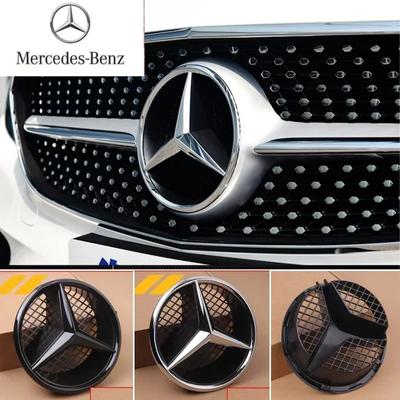 Для автомобиля Mercedes Benz Звезда на передней решетке Логотип Черная окантовка и серебряная окантовка Декорация для Mercedes Benz W204 2006-2012