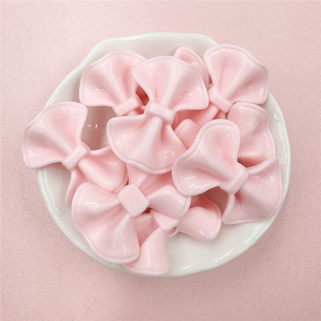 23.2*31mm 10Pcs Candy Color Cream Bow Acrylic Beads Charms DIY Bracelet Necklace Accessories for Jewelry Making