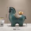 Lucky Wealth Horse Resin Figurine with Gold Ingots, Luxury Modern Resin Home Decor Statue for Entryway & Wine Cabinet