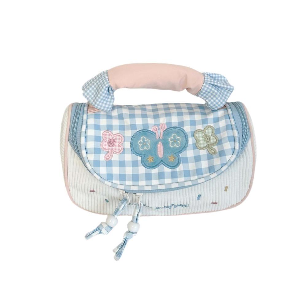 Desktop Storage Cartoon Stationery Bag Cake Butterfly Handheld Pencil Pouch Children