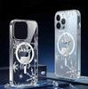 Прозрачный магнитный чехол для iPhone 15/16/17 Pro Max с изображением оленя в снегу.