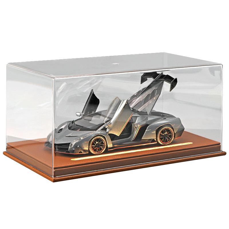 Acrylic Display Box with Light for 1:24 Alloy Car Model Simulation Car Collection Ornaments Dustproof Storage Box Home Decor