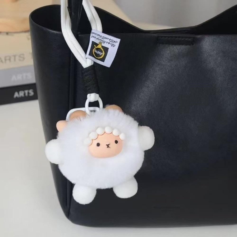 Cartoon Plush Lamb Keychain Soft Doll Pendant Cute Backpack Pendant Gift