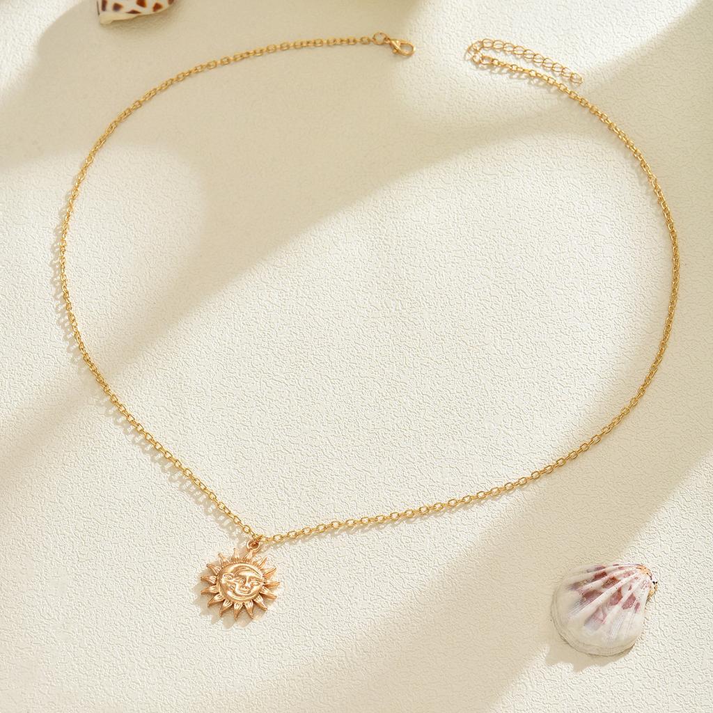 Ретро Подсолнух Нишевое Ожерелье, Ультра-длинный Портретный Кулон, Модное Женское Ожерелье