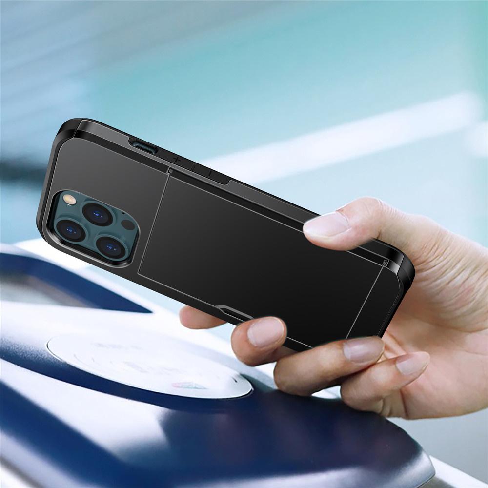 iPhone 12 / 12 Pro Case, Sliding Card Holder, Black