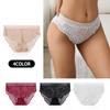 European & American Sexy Lace Hollow Mid-Waist Briefs - Breathable, Elastic, Plus Size Women's Underwear