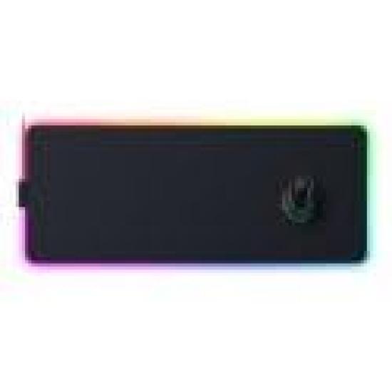 Razer Коврик для игровой мыши Strider Chroma Hybrid 19 Razer Chroma RGB с подсветкой, увеличенный размер, основа Warp, водонепроницаемый, бесшовный край, черный, большой размер