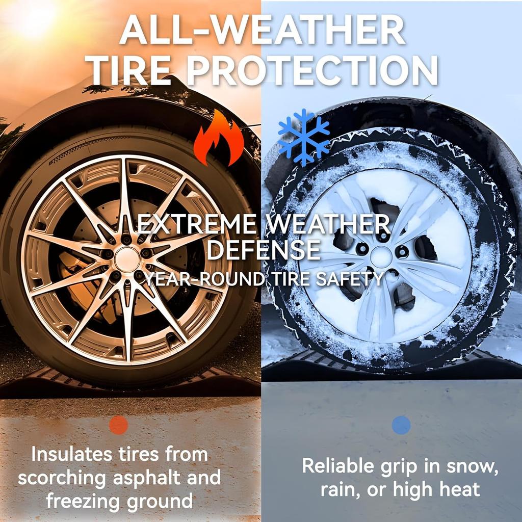 Пандусы для защиты шин, комплект из 4 штук, 60000 фунтов, сверхпрочная нескользящая резина, легко переносить