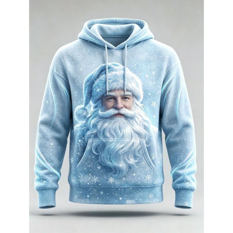 Christmas Hoodie 3D Print Loose Fit Long Sleeve Sweatshirt Men Women Youth Casual Winter Wear