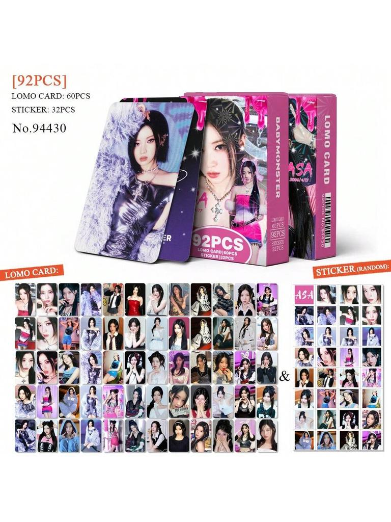 babymoster 60lomo card 32 stickers boxed HD photo card LOMO card Support peripherals Valentine's Day gifts Small gifts