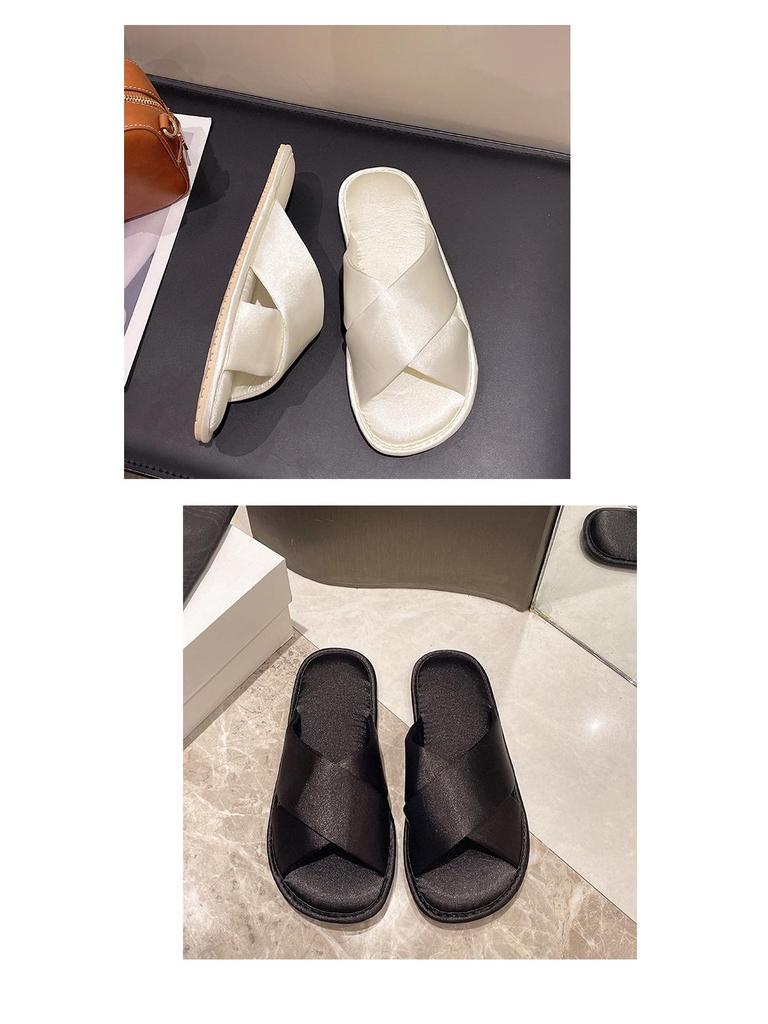 Роскошные женские домашние тапочки: Удобный, нескользящий, дезодорирующий плоский носик для использования весной, летом и осенью.