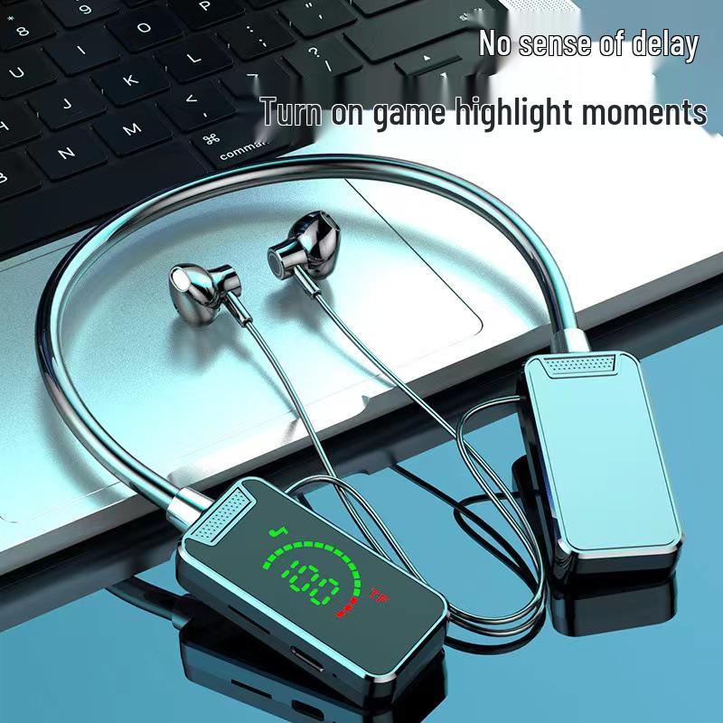 Bluetooth-наушники-гарнитура с большим аккумулятором, цифровым дисплеем и слотом для карты для спорта и игр