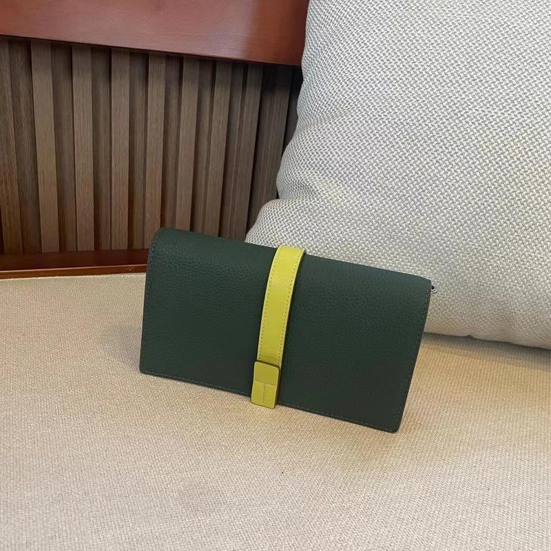 / Новый кожаный кошелек с длинным шнурком и цветной цепочкой, женский кошелек из натуральной кожи, универсальный кожаный кошелек