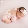 Newborn Infant Baby Flower Headband Backless Hollow Bowknot Lace Romper Set