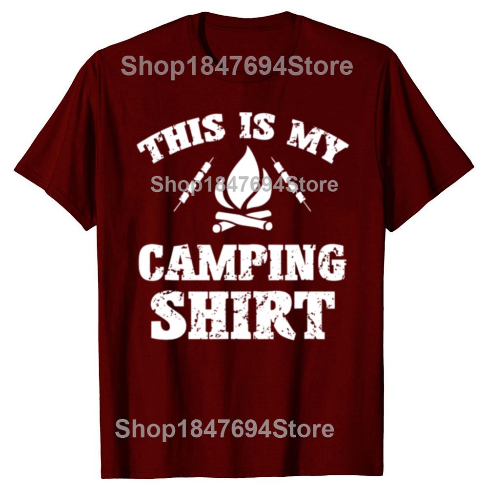 Funny This Is My Camping Novelty Camper T-shirts Men Women's Fashion Casual Tshirt 100% Cotton Loose Oversized T Shirt