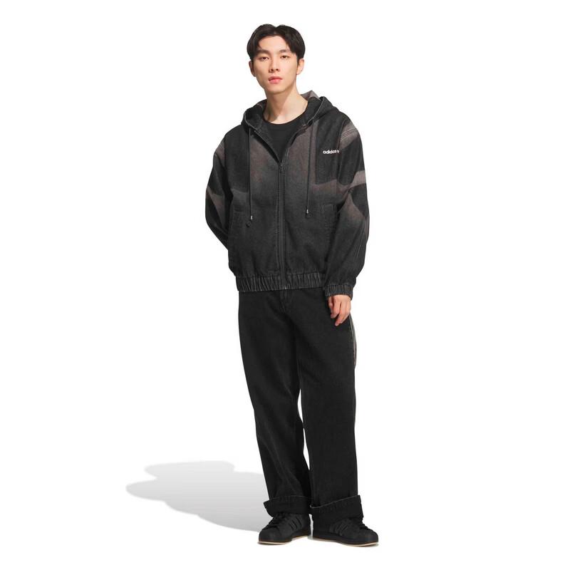 adidas Мужская джинсовая куртка с капюшоном и вставками KR5055