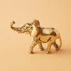 1 пара латунных фигурок слона, резная золотая статуя слона, металлическая скульптура животного, украшение для домашнего офиса, рабочего стола, фэн-шуй
