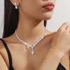 Claw Chain Rhinestone Jewelry Set Water Drop Necklace Wedding Party Earrings  Banquet