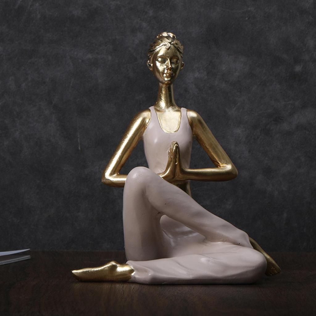 Yoga Statue Women Pose Decorative Resin Crafts Sculpture Lady for