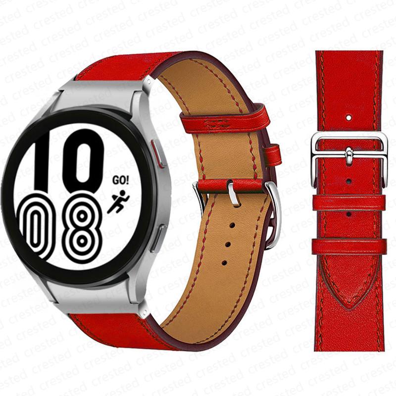 20mm Band For Samsung Galaxy Watch 6 4 classic/5 Pro 44mm 40mm 47mm 43mm 45 No Gaps Leather Bracelet Correa Galaxy Watch 6 Strap