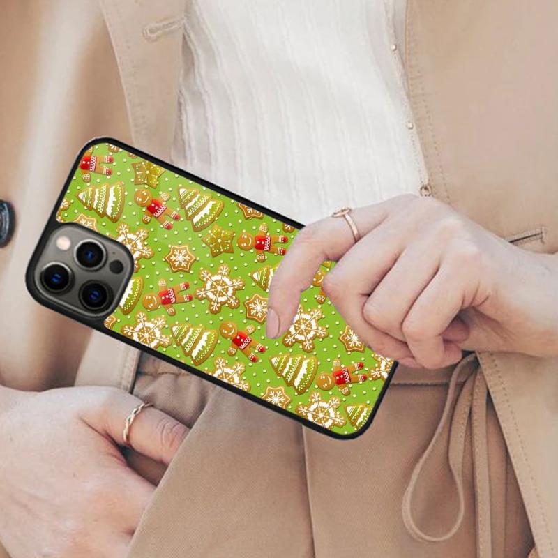 Рождественский Пряничный Человек Xmas Магнитный Чехол для Телефона Для APPLE iPhone 17 Air 16 14 13 12 Pro Max 15 Plus Беспроводная Зарядка MagSafe Чехол