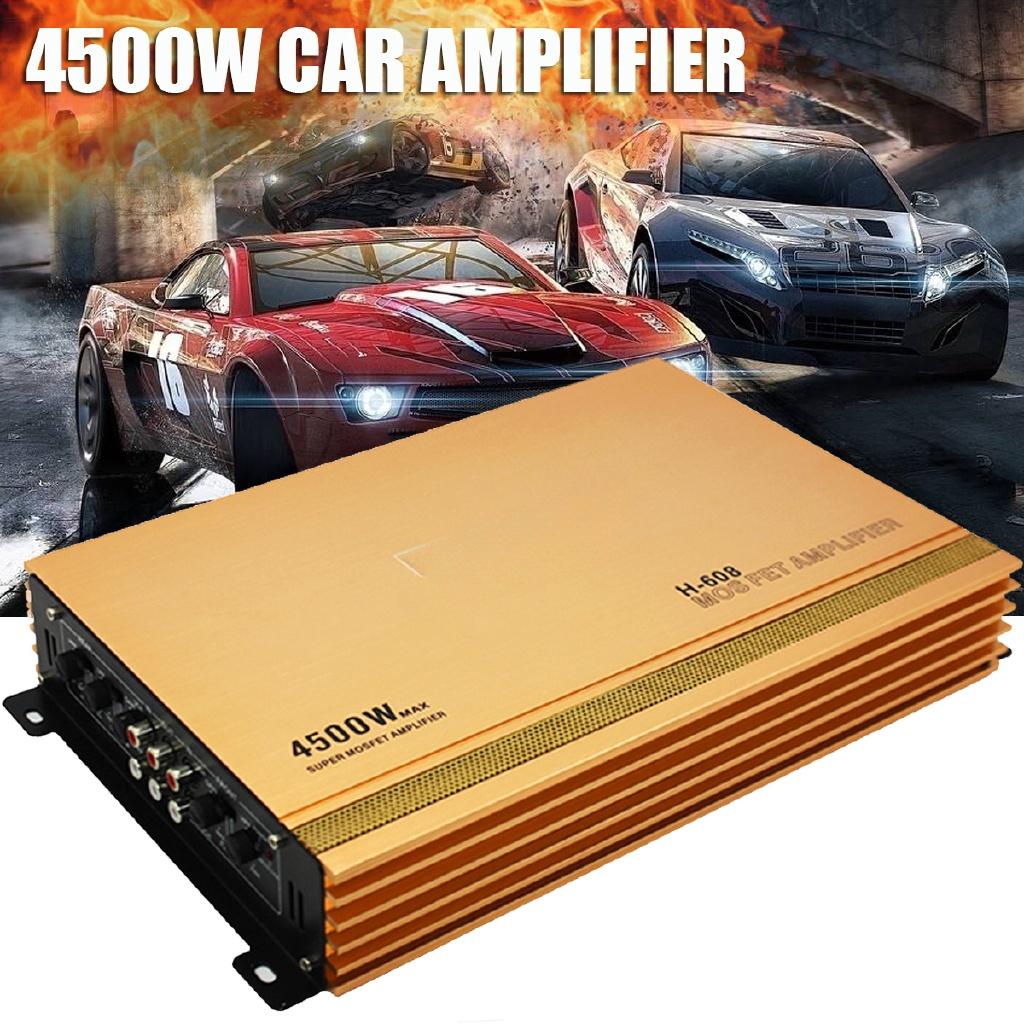 12V 4 Channel 4500w Car Audio Amplifiers High Power Car Amplifier Stereo Surround Sound Fidelity Aluminum Alloy Subwoofer