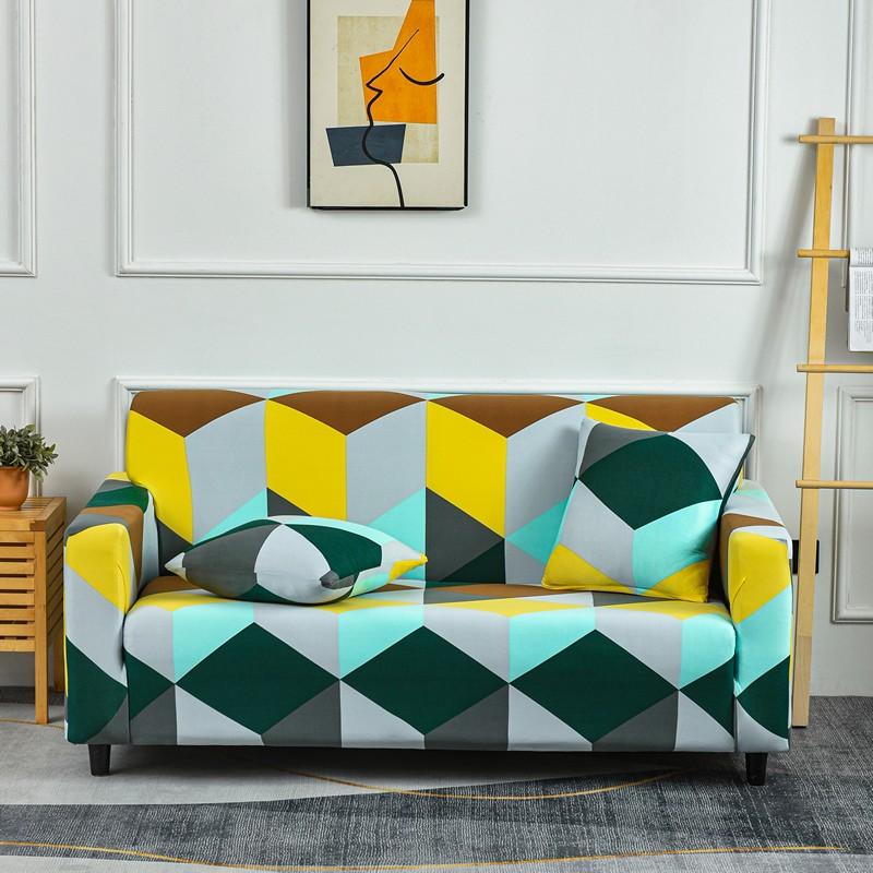 Printed Stretch Sofa Couch Cover For Living Room L Shaped Combination Chaise Sofa Slipcover Home Decor 1/2/3/4 Seats Removable