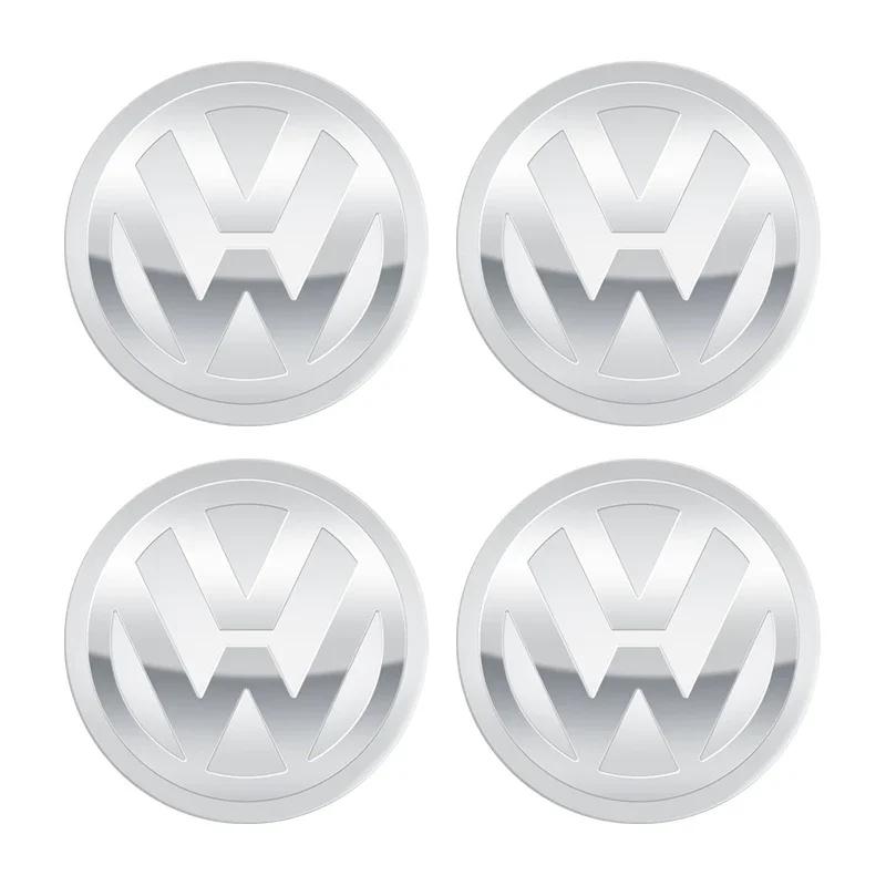 VW Car Accessories Wheel Center Cover Stickers Hub Cap Sticker Tire Valve For VW GTI Polo Passat Golf Tiguan Jetta T-ROC BeetleZF3