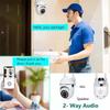 8МП Беспроводная охранная PTZ-камера видеонаблюдения Wi-Fi IP Уличная 4-кратный зум камеры ИИ Отслеживание человека Двусторонняя аудиосвязь HD Ночная цветная камера Вилка ЕС