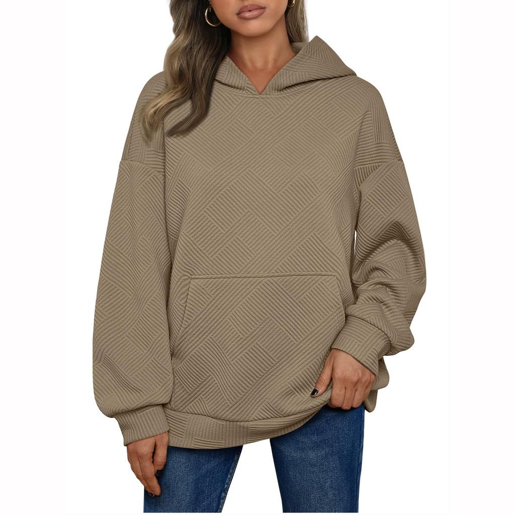 Womens Solid Pullover Oversized Sweatshirts Pullover Fashion Clothes With Pockets