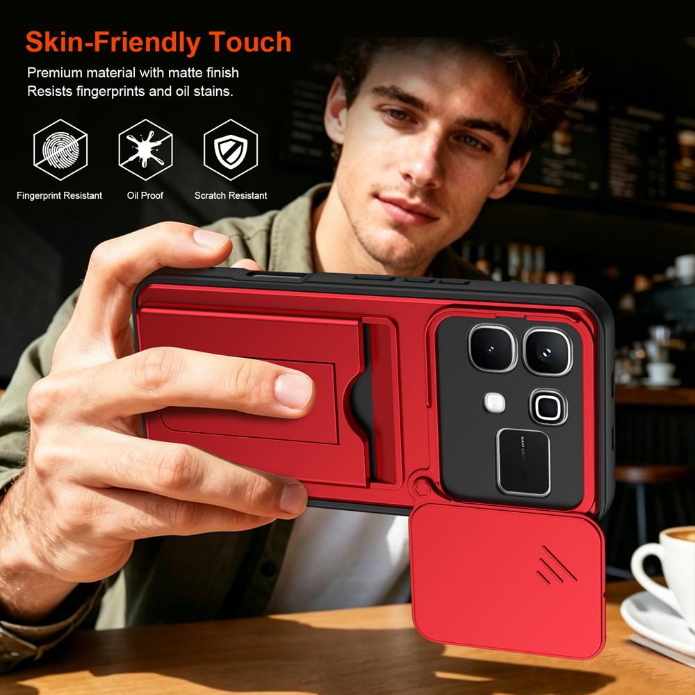 KEYSION Чехол-кошелек с держателем для карт для Infinix Note 60 60 Pro 5G, с защитой выдвижной камеры, подставкой и амортизирующим покрытием