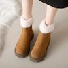 Модные женские ботильоны для снега, меховые балетки на платформе, тренд 2025, замшевые теплые короткие плюшевые челси, зимние новые на молнии, женские ботинки
