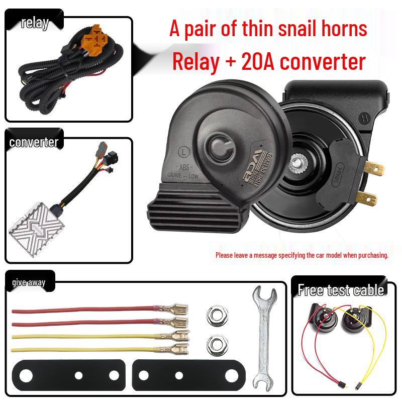 Подходит для электромобиля Xiao Niu 12В, Тонкий, Водонепроницаемый, Пылезащитный, Улитка-гудок, Одиночный в Двойной Преобразование.