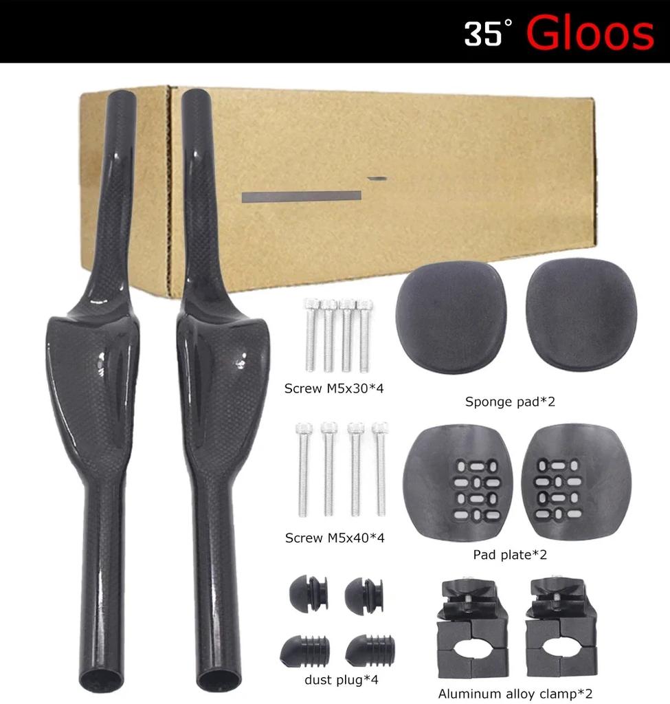 Internal Cable Routing Ergonomics TT Handlebar 35° Triathlon Time Trial Extension Bar 3K Full Carbon Fiber Aero Design