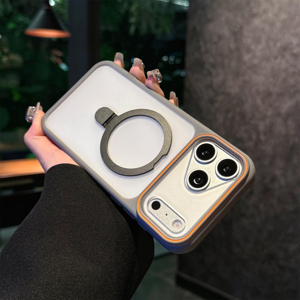 Роскошный металлический магнитный чехол-держатель Для IPhone 17 16 15 14 13 Pro Max PLus Для беспроводной зарядки Magsafe Мягкий ТПУ чехол-рамка