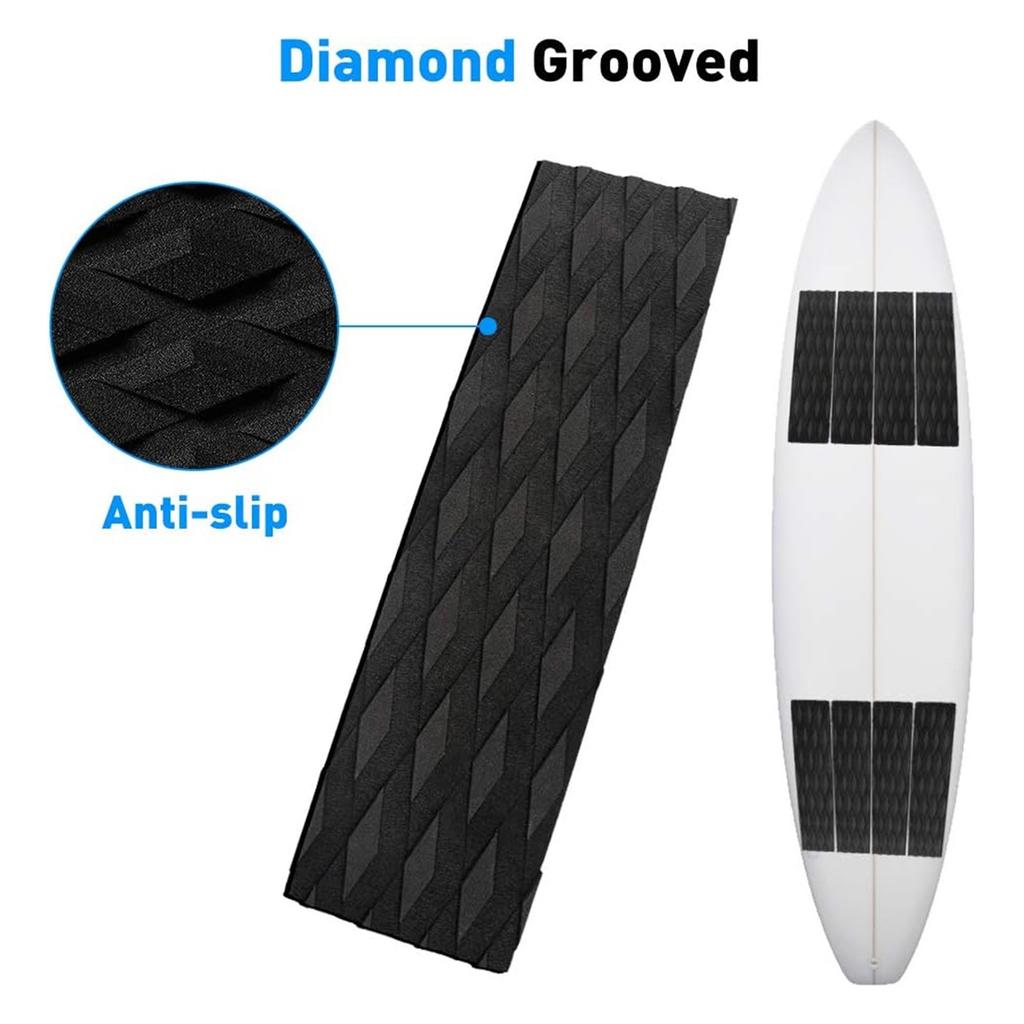 4 шт. Коврики для сцепления с доской для серфинга, Коврики для сцепления с декой доски для серфинга, Нескользящий коврик для деки, Замена, Аксессуар для серфинга
